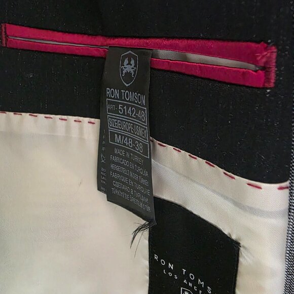Men's Ron Tomson stand collar sport coat in black size medium - Picture 6 of 6